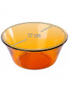 Ensaladera de vidrio, cuenco apilable, mezclas, cocina, repostería, ensaladas, color ámbar, dimensiones 7,5 x 17 cm (altura x di