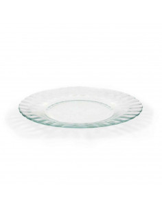 Plato llano de vidrio, mezclas, cocina, repostería, ensaladas, servir, dimensiones 2,5 x 22,5 cm (altura x diámetro)