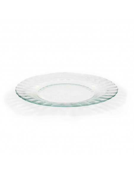 Plato llano de vidrio, mezclas, cocina, repostería, ensaladas, servir, dimensiones 2,5 x 22,5 cm (altura x diámetro)
