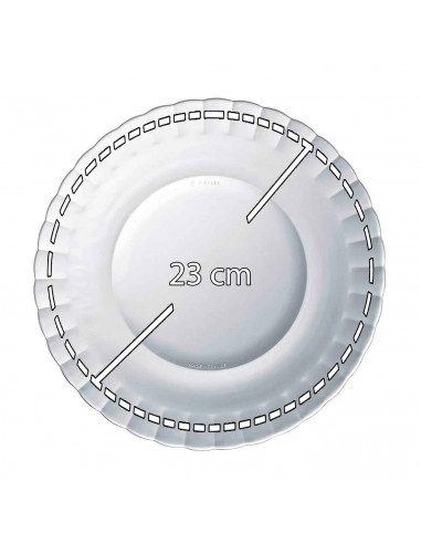 Plato llano de vidrio, mezclas, cocina, repostería, ensaladas, servir, dimensiones 2,5 x 22,5 cm (altura x diámetro)