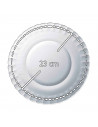 Plato llano de vidrio, mezclas, cocina, repostería, ensaladas, servir, dimensiones 2,5 x 22,5 cm (altura x diámetro)