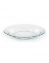 Plato hondo de vidrio, servir, cocina, hostelería, cenas, servir, dimensiones 3,5 x 23 cm (altura x diámetro)