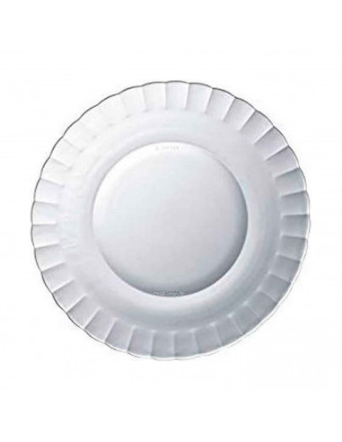 Plato hondo de vidrio, servir, cocina, hostelería, cenas, servir, dimensiones 3,5 x 23 cm (altura x diámetro)