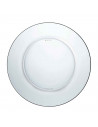 Plato llano de vidrio, transparente, cocina, hostelería, ensaladas, servir, dimensiones 2 x 23,5 cm (altura x diámetro)