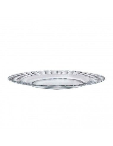 Plato llano de vidrio París, servir, cocina, hostelería, ensaladas, servir, dimensiones 2 x 26 cm (altura x diámetro)