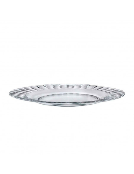 Plato llano de vidrio París, servir, cocina, hostelería, ensaladas, servir, dimensiones 2 x 26 cm (altura x diámetro)