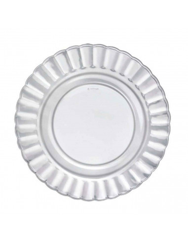 Plato llano de vidrio París, servir, cocina, hostelería, ensaladas, servir, dimensiones 2 x 26 cm (altura x diámetro)