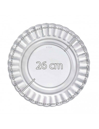 Plato llano de vidrio París, servir, cocina, hostelería, ensaladas, servir, dimensiones 2 x 26 cm (altura x diámetro)