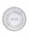 Plato llano de vidrio París, servir, cocina, hostelería, ensaladas, servir, dimensiones 2 x 26 cm (altura x diámetro)