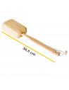 Esponja de baño con mango de madera, fibra de sisal, cepillo de ducha de mano, mango largo, masaje o exfoliación de cuerpo, 37 c