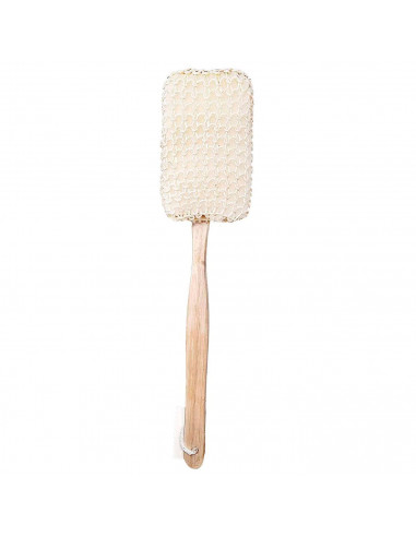 Esponja de baño con mango de madera, fibra de sisal, cepillo de ducha de mano, mango largo, masaje o exfoliación de cuerpo, 37 c