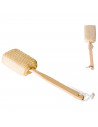 Esponja de baño con mango de madera, fibra de sisal, cepillo de ducha de mano, mango largo, masaje o exfoliación de cuerpo, 37 c