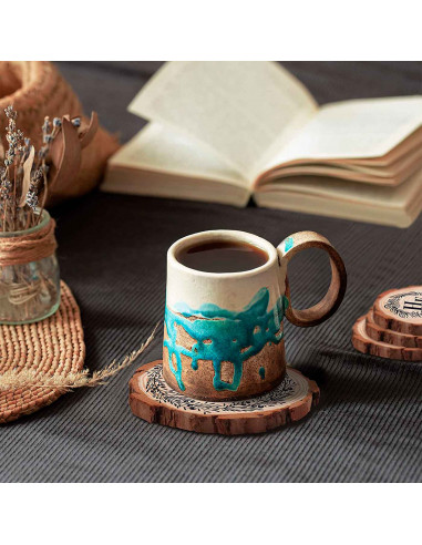Set de 4 posavasos de madera natural, rodajas, troncos con corteza sin acabado, círculos para bebidas, decoración, manualidades,
