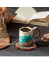Set de 4 posavasos de madera natural, rodajas, troncos con corteza sin acabado, círculos para bebidas, decoración, manualidades,