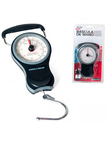 Báscula de mano para equipaje manual, máximo 38 kg, con gancho y metro, báscula portátil pesca colgante, pesar maletas, viaje, n