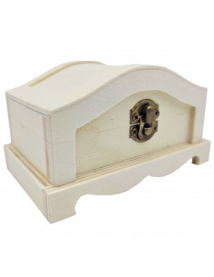 Caja de madera natural con cierre metálico, cofre sin tratar para decorar, almacenaje objetos de valor, joyas, manualidades, 6,5