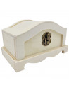 Caja de madera natural con cierre metálico, cofre sin tratar para decorar, almacenaje objetos de valor, joyas, manualidades, 6,5