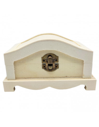 Caja de madera natural con cierre metálico, cofre sin tratar para decorar, almacenaje objetos de valor, joyas, manualidades, 6,5