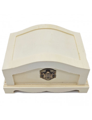 Caja de madera natural con cierre metálico, cofre sin tratar para decorar, almacenaje objetos de valor, joyas, manualidades, 6,5
