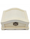 Caja de madera natural con cierre metálico, cofre sin tratar para decorar, almacenaje objetos de valor, joyas, manualidades, 6,5