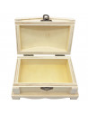 Caja de madera natural con cierre metálico, cofre sin tratar para decorar, almacenaje objetos de valor, joyas, manualidades, 6,5