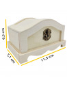 Caja de madera natural con cierre metálico, cofre sin tratar para decorar, almacenaje objetos de valor, joyas, manualidades, 6,5
