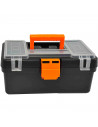 Caja de herramientas con compartimentos en la tapa y asa, modelo Mini Kid, plástico resistente, organizador, maletín almacenaje,