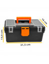 Caja de herramientas con compartimentos en la tapa y asa, modelo Mini Kid, plástico resistente, organizador, maletín almacenaje,