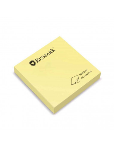 Bloc de notas adhesivas, 100 hojas, ideal para estudiantes, cocineros y oficinistas. Color amarillo. 17 x 17 cm (alto x ancho)