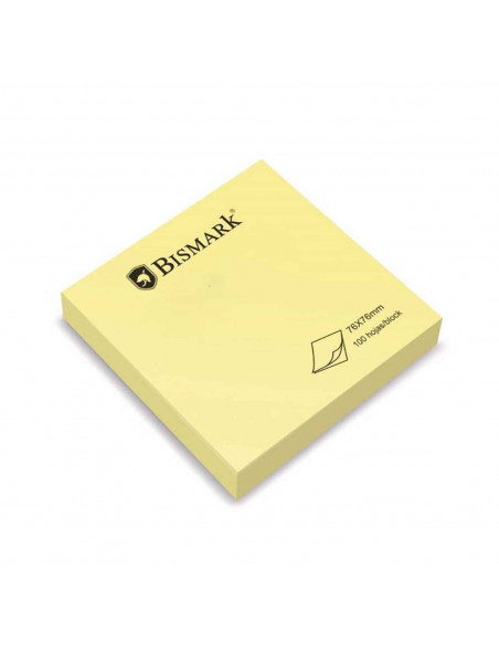Bloc de notas adhesivas, 100 hojas, ideal para estudiantes, cocineros y oficinistas. Color amarillo. 17 x 17 cm (alto x ancho)