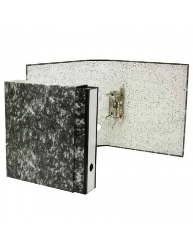 Tradineur - Archivador A-Z con caja, fabricado en cartón, guardar, archivar u ordenar los documentos (Negro, 35 x 8 x 29 cm)