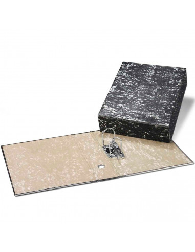 Tradineur - Archivador A-Z con caja, fabricado en cartón, guardar, archivar u ordenar los documentos (Negro, 35 x 8 x 29 cm)