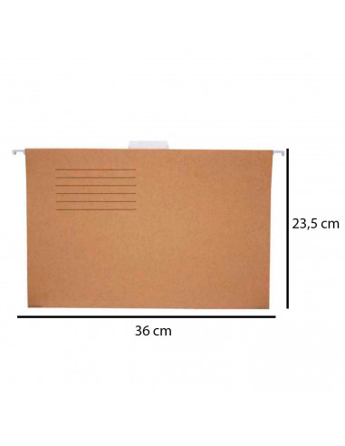 Tradineur - Pack de carpetas colgantes, contiene 4 unidades, guardar, archivar u organizar los documentos, color marrón (kraft) 