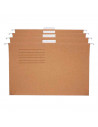 Tradineur - Pack de carpetas colgantes, contiene 4 unidades, guardar, archivar u organizar los documentos, color marrón (kraft) 
