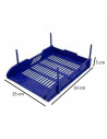 Bandeja apilable de oficina de plástico para oficinas, trabajo, estudio, habitación, hogar y documentación. Color azul. 5 x 25 x