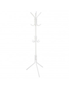 Tradineur - Perchero metálico de pie, 12 ganchos, soporte minimalista para abrigos, sombreros, bolsos, recibidor, oficina, hogar