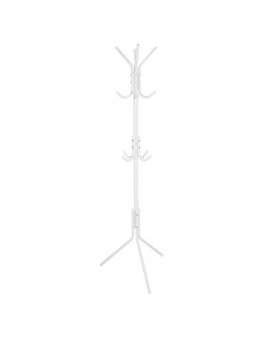 Tradineur - Perchero metálico de pie, 12 ganchos, soporte minimalista para abrigos, sombreros, bolsos, recibidor, oficina, hogar