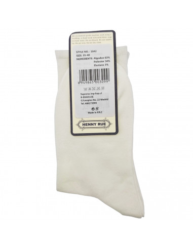 Calcetines largos de mezcla, diseño clásico, 63% algodón, 34% poliéster, 3% elastano, suaves, transpirables, 1 par, adulto unise