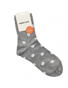 Calcetines largos de algodón con lunares blancos, 98% algodón, 2% elastano, suaves, transpirables, 1 par, adulto unisex, talla 3