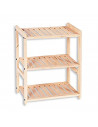 Estantería de madera, 3 niveles, soporte de 3 estantes, ordenación, con instrucciones, fácil montaje, 61 x 47 x 25 cm