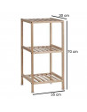 Estantería de madera, 3 niveles, soporte de 3 estantes, ordenación, con instrucciones, fácil montaje, 70 x 35 x 30 cm