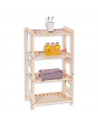 Estantería de madera, 4 niveles, soporte de 4 estantes, ordenación, con instrucciones, fácil montaje, 88 x 47 x 25 cm