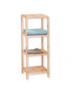 Estantería de madera, 4 niveles, soporte de 4 estantes, ordenación, con instrucciones, fácil montaje, 100 x 35 x 30 cm