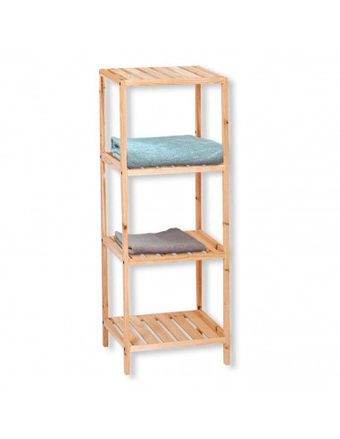 Estantería de madera, 4 niveles, soporte de 4 estantes, ordenación, con instrucciones, fácil montaje, 100 x 35 x 30 cm