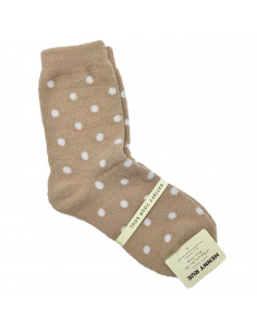 Calcetines largos sintéticos con lunares, 90,3% elastano, 9,7% poliéster, suaves, calentitos, 1 par, adulto mujer, talla 35-40,
