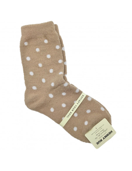 Calcetines largos sintéticos con lunares, 90,3% elastano, 9,7% poliéster, suaves, calentitos, 1 par, adulto mujer, talla 35-40,