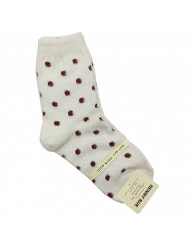Calcetines largos sintéticos con lunares, 90,3% elastano, 9,7% poliéster, suaves, calentitos, 1 par, adulto mujer, talla 35-40,
