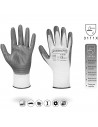 Guantes de trabajo, nitrilo y nylon resistente, protección mecánica, bricolaje, seguridad, jardinería, adulto unisex, gris y bla