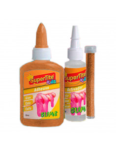 Kit de Slime, 3 piezas: bote de pegamento Glue Gel (60 ml), frasco de purpurina (4 gr), botella de activador (20 ml). Material e