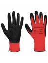 Guantes de trabajo, nylon rojo y nitrilo resistente, protección mecánica, bricolaje, seguridad, jardinería, adulto unisex, rojo